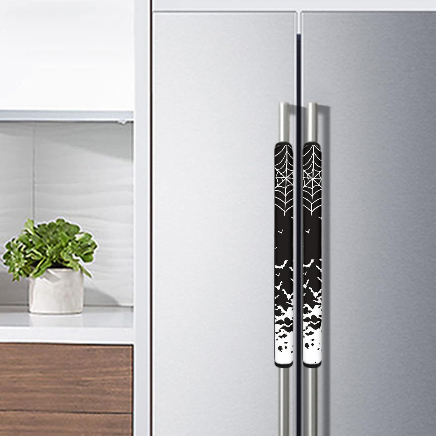 Halloween Fridge Replacement Handles with Spider Web 8Pack Fall Dishwasher Door Handle Covers, Form-Fitting, Microwave Handle Decor Protector