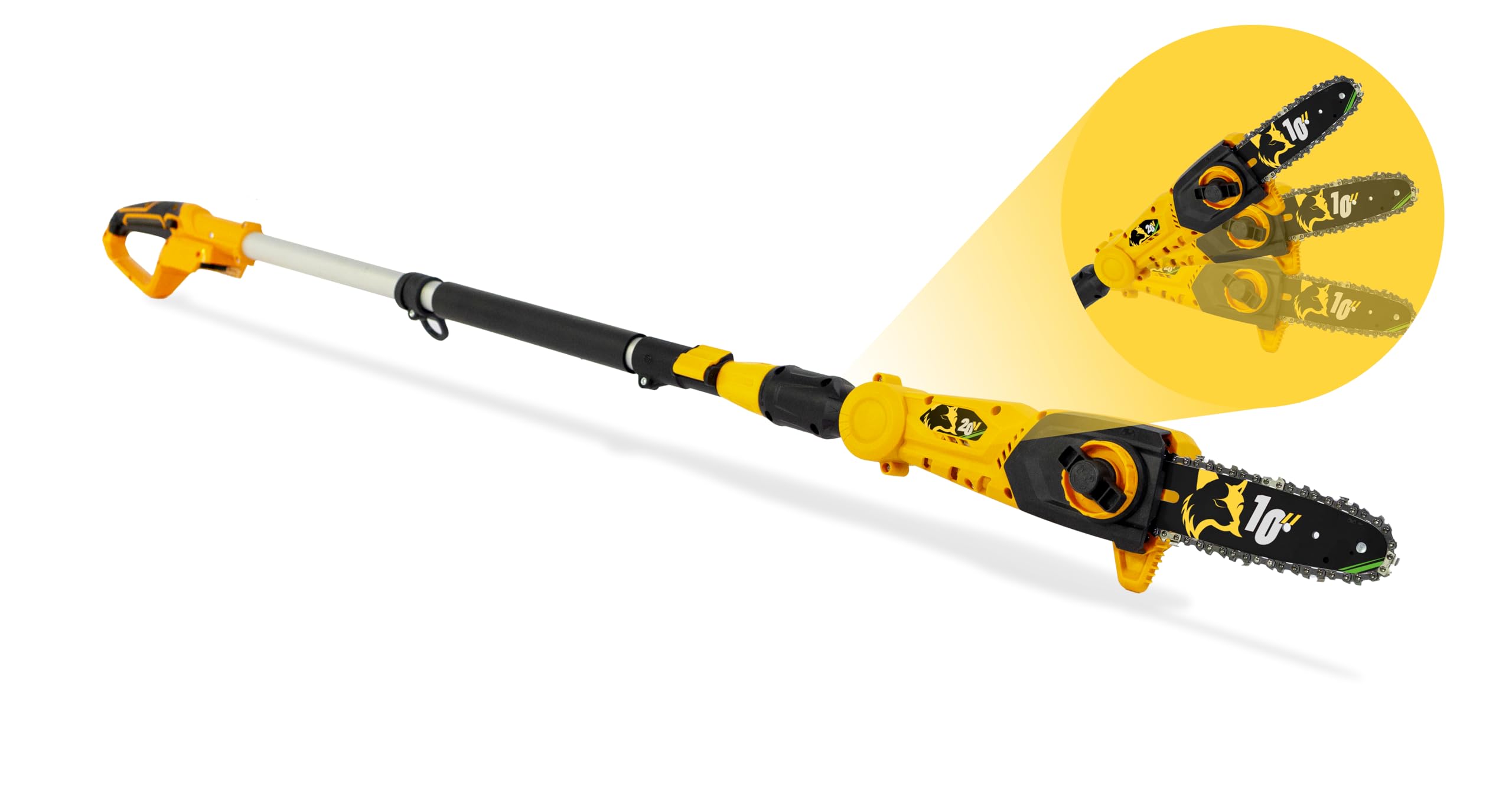 GARLAND GIRAFFE KEEPER 20V 290 F‑V23 | Motosierra de Pértiga a Batería 25 cm con Cabezal Inclinable, Altura de Trabajo hasta 4 m, Engrase Automático | Sin Batería ni Cargador