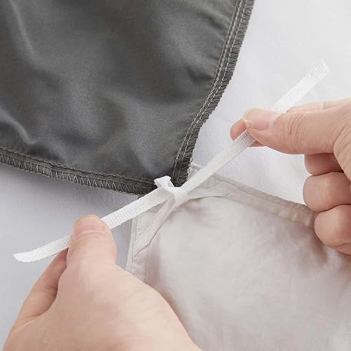 Miniatura 7 de Juego de funda de edredón gris tamaño King de 3 piezas, 1 funda de edredón de 104 x 90 pulgadas con cierre de botón y 2 fundas de almohada, juego de