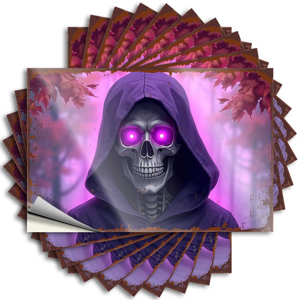 Sticker Modern | Plush Bumper Happy Halloween Spooky Halloween Skulls for Inside(12X18CM)