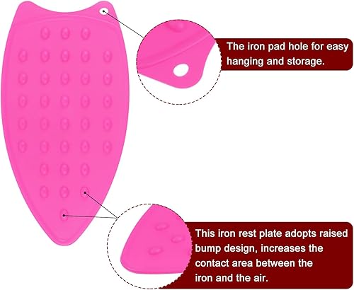 Miniatura 19 de HARFINGTON 2 almohadillas de silicona para planchar multiusos, resistente al calor, placa de descanso de hierro para tabla de planchar, resistente
