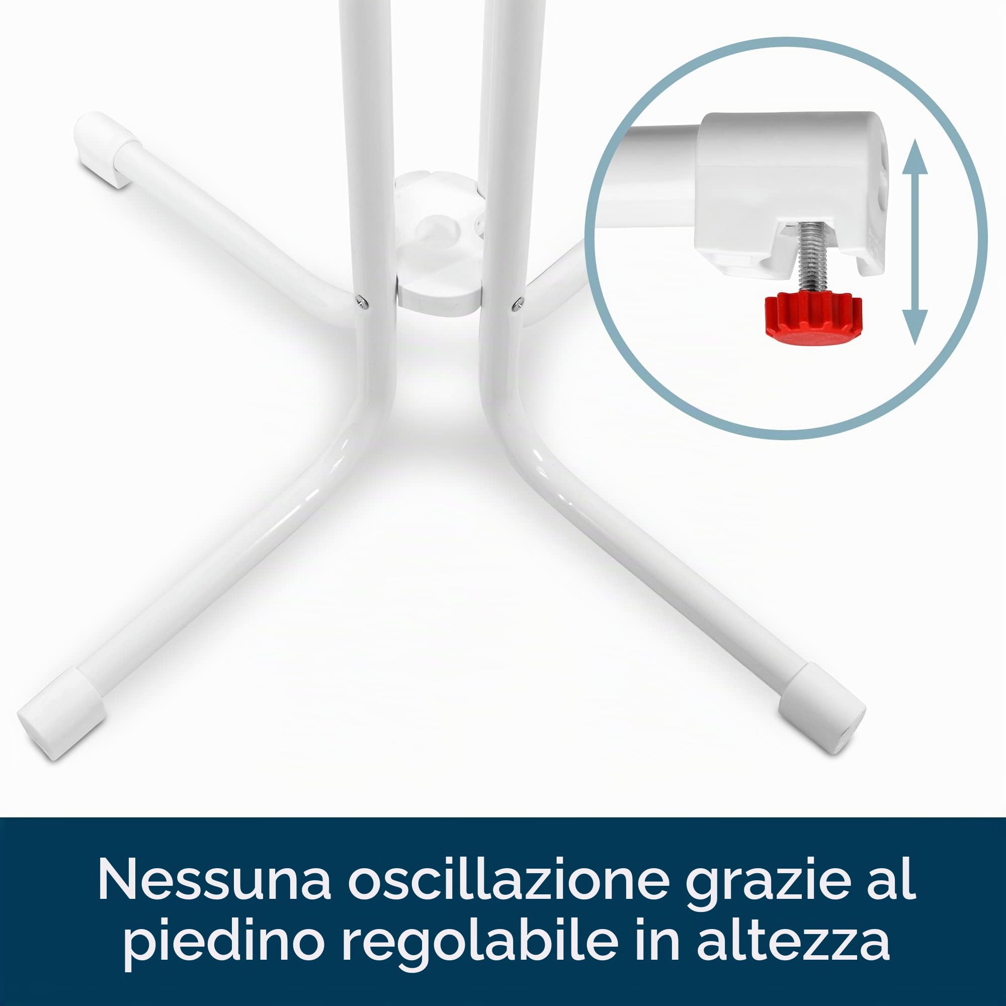 Beautissu Gastro Tavolo alto pieghevole bar esterno da giardino cucina | Ø70cm Bianco Tavolino per bistrot e pub resistente al calore e ai graffi rotondo regolabile altezza certificato Sylt