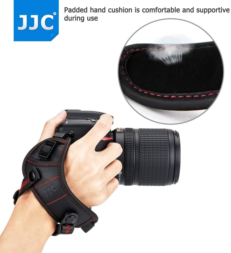 JJC DSLR Camera Hand Strap Grip Wrist Strap With Standing U Plate for Canon EOS 90D 80D 77D 70D 60D 50D 1D 1Dx 7D 6D 5D Mark IV III II 5Ds 5DsR EOS R RP R5 R6 Rebel T8i T7i T6s T6i T5i T7 SL3 ZR P1100