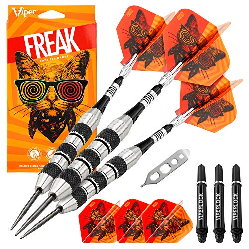 Viper by GLD Products The Freak Steel Tip Darts, Triple Band, 22 Grams,Black,22-1702-22