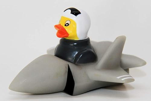 Miniatura 3 de Pato de goma de la Fuerza Aérea, marca, mostrando poderoso pato de goma especial F35 moderno de la Fuerza Aérea de EE. UU., fiesta de cumpleaños,