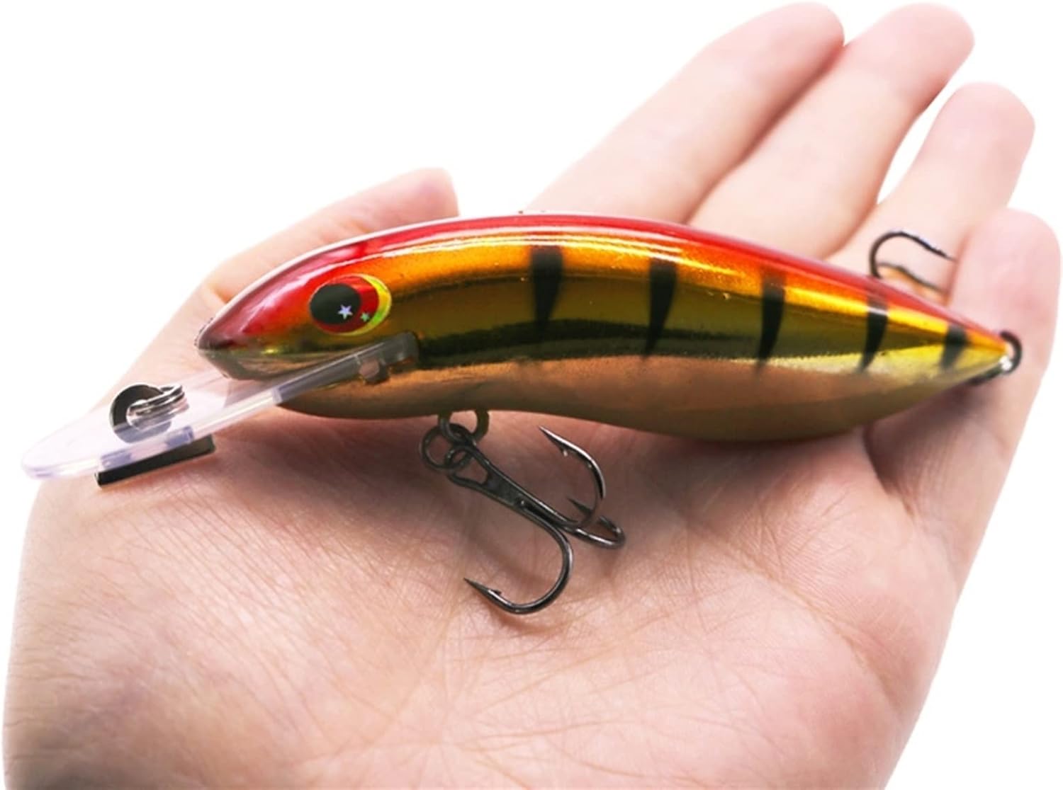 10Pcs 10.5cm 13.4g Crankbait Fishing Lures with Treble Hook Floating Minnow Artificial Hard Baits Pike Bass Trout Deep Water Wobblers Fishing Tackle for Freshwater Saltwater (Color : G)