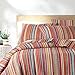 Levtex Home - Uluru Quilt Set - King Quilt + Two King Pillow Shams - Boho Stripe - Orange Teal Red Green Yellow Black White - Quilt (106x92in.) and Pillow Shams (36x20in.) - Cotton