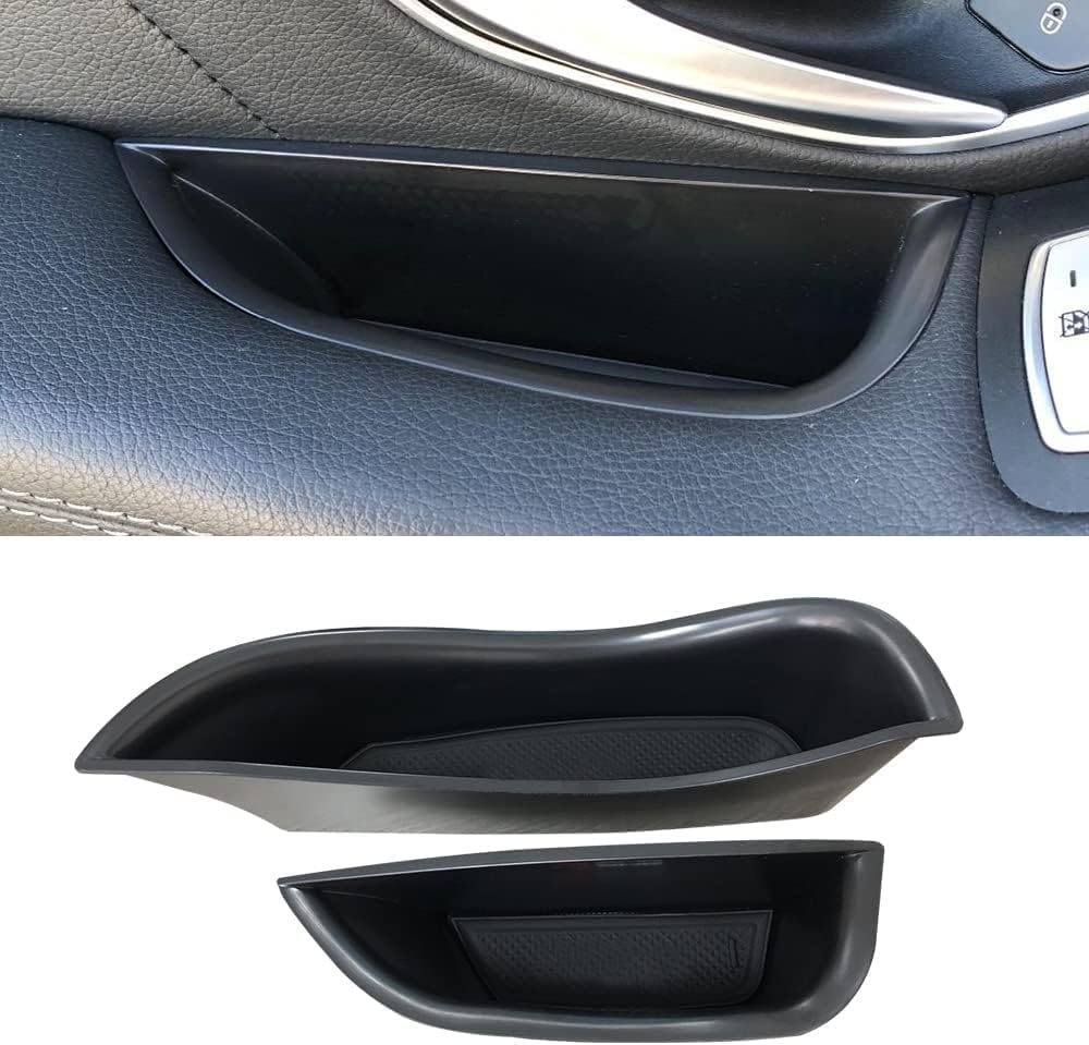 SHINEDOWN Front Row Door Side Storage Box Handle Armrest Phone Container Fits on Mercedes Benz GLC GLC250 GLC300 GLC350 C-Class Sedan C200 C250 C300 C450 C63 AMG W205 2015-2021 (Black)