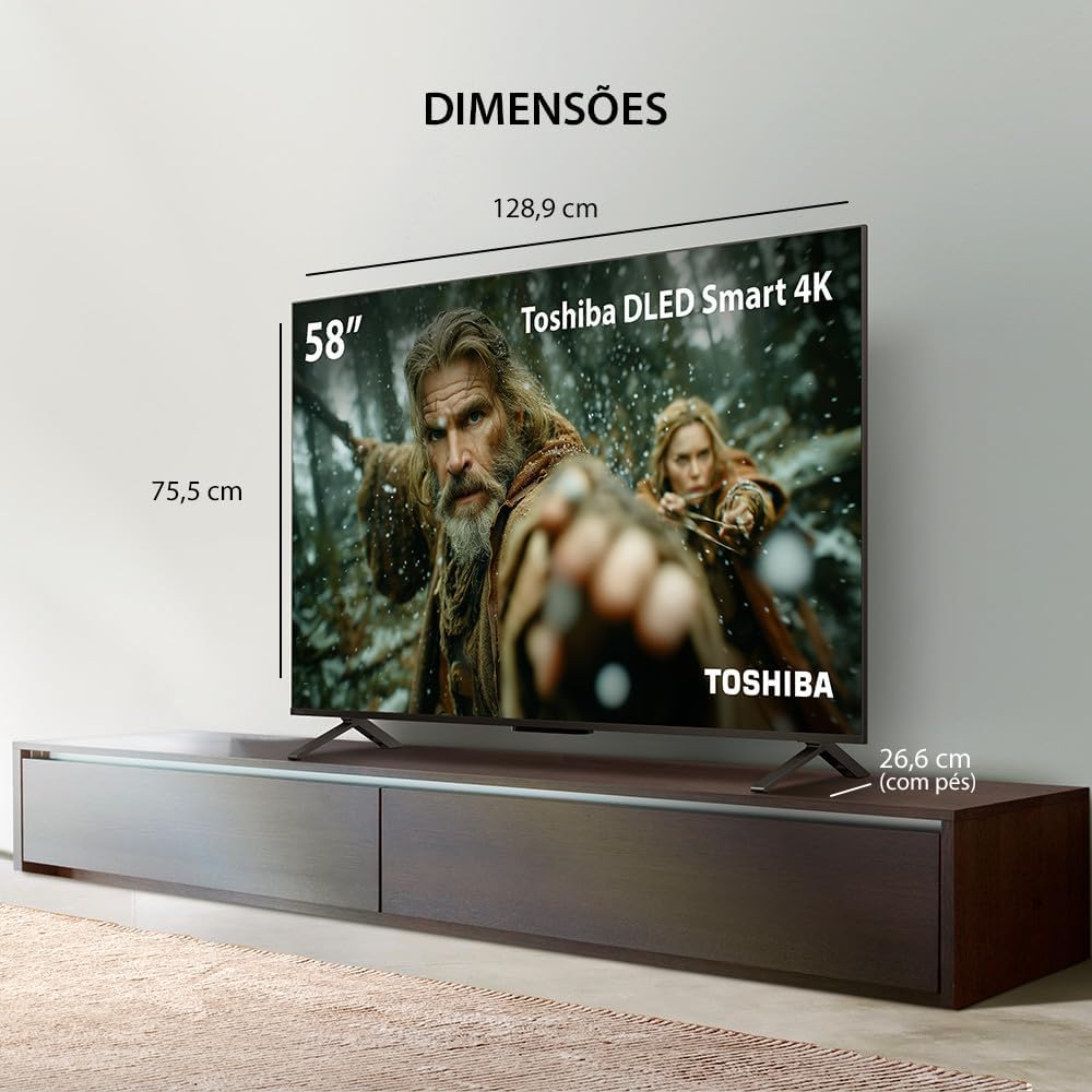 Smart TV DLED 58" 4K Toshiba 58C350NS VIDAA 3 HDMI 2 USB Wi-Fi