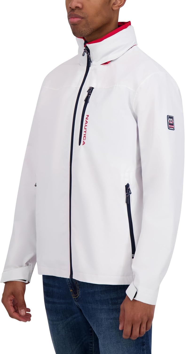 Nautica Men's Lightweight Sailing Jacket – Waterproof & Windproof, Breathable