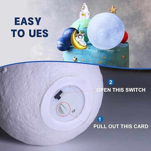 Miniatura 5 de 6 piezas de decoración de pastel de astronautas del espacio de luna, decoración de pastel de luna adecuada para niños, decoración temática espacial,