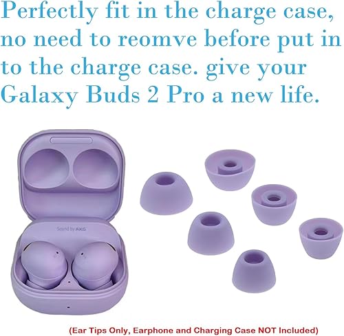 Vista 6 de 6 pares de almohadillas moradas S/M/L, almohadillas de repuesto de goma para auriculares, piezas de repuesto de silicona compatibles con auriculares