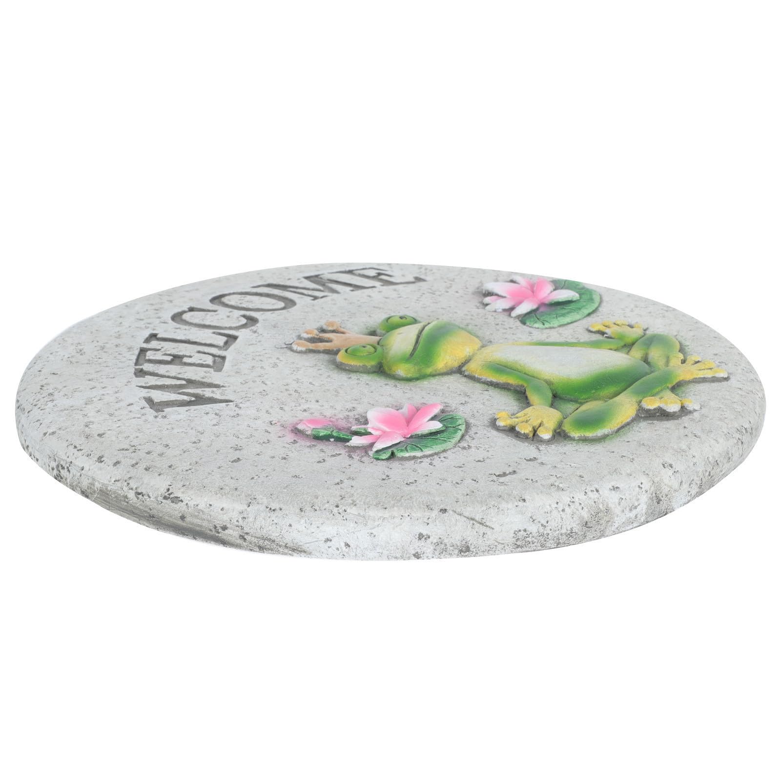 Pierre de Gué Décorative en Ciment, Motif Grenouille pour Jardin