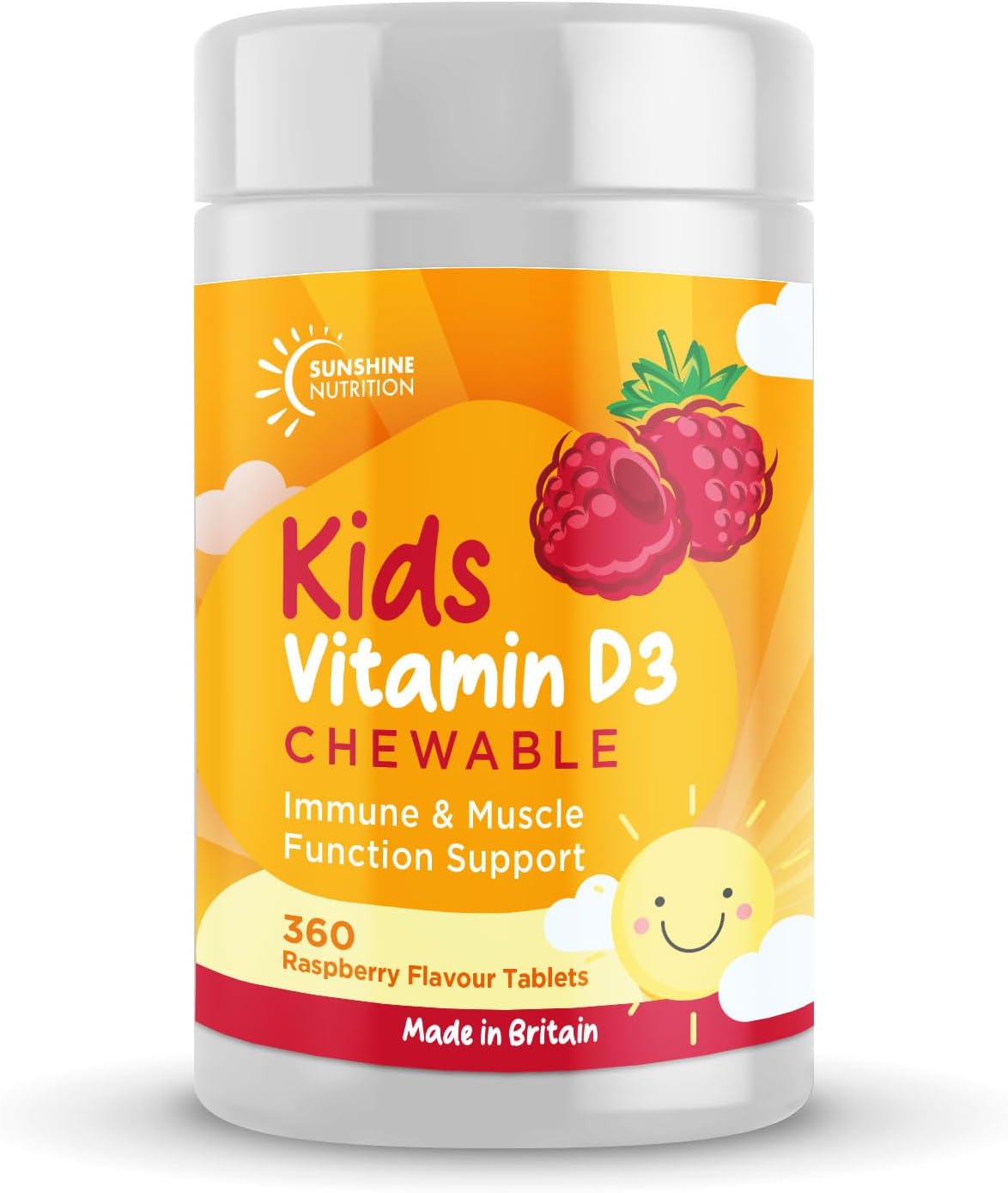 Vitamin D Chewable Supplements for Children 360 Raspberry Flavour