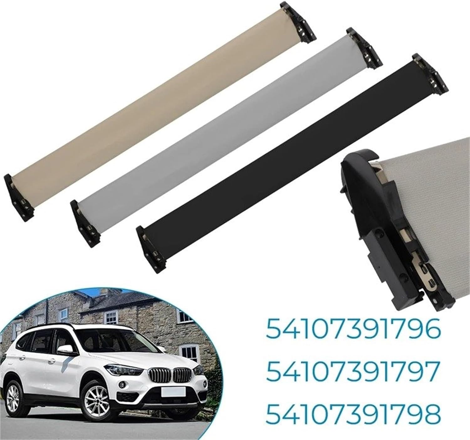 for BMW for X1 F48 F49 2 F45 F46 2016 2017 2018 Car Panoramic Sunroof Sunshade Curtain Cover 54107391798 54107391796 54107391797 Beige(Gray)
