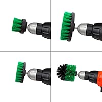 Vista 3 de Juego de 4 cepillos para taladro, juego de accesorios para limpiar cocina, estufa, gabinete, mostrador, alfombra, linóleo