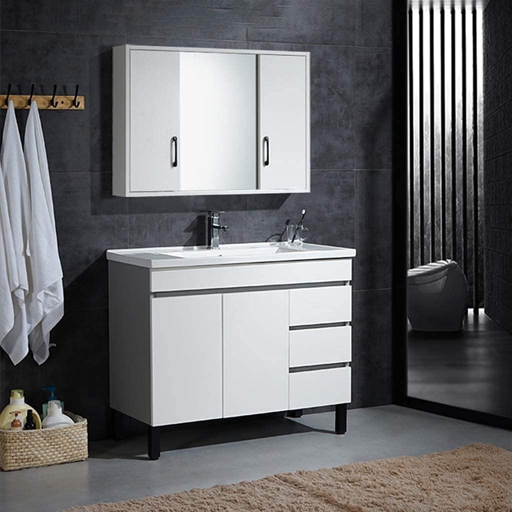 Wall Mounted Bathroom Cabinet, Storage Orga, Bathroom Cabinet, Hidden Mirror Cabinet, Mirror Box, Bathroom Wall Mirror, Bedroom Mirror,White-60 * 14 * 65cm