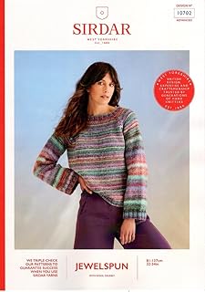 Sirdar Jewelspun Chunky Knitting Pattern - 10702 Ladies Sweater