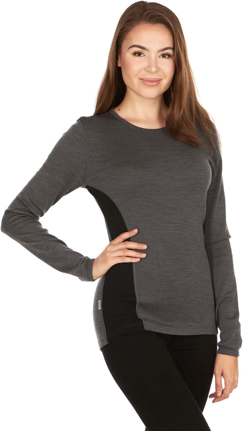 100% Merino Wool - Women's Midweight Base Layer - Long Sleeve Crew