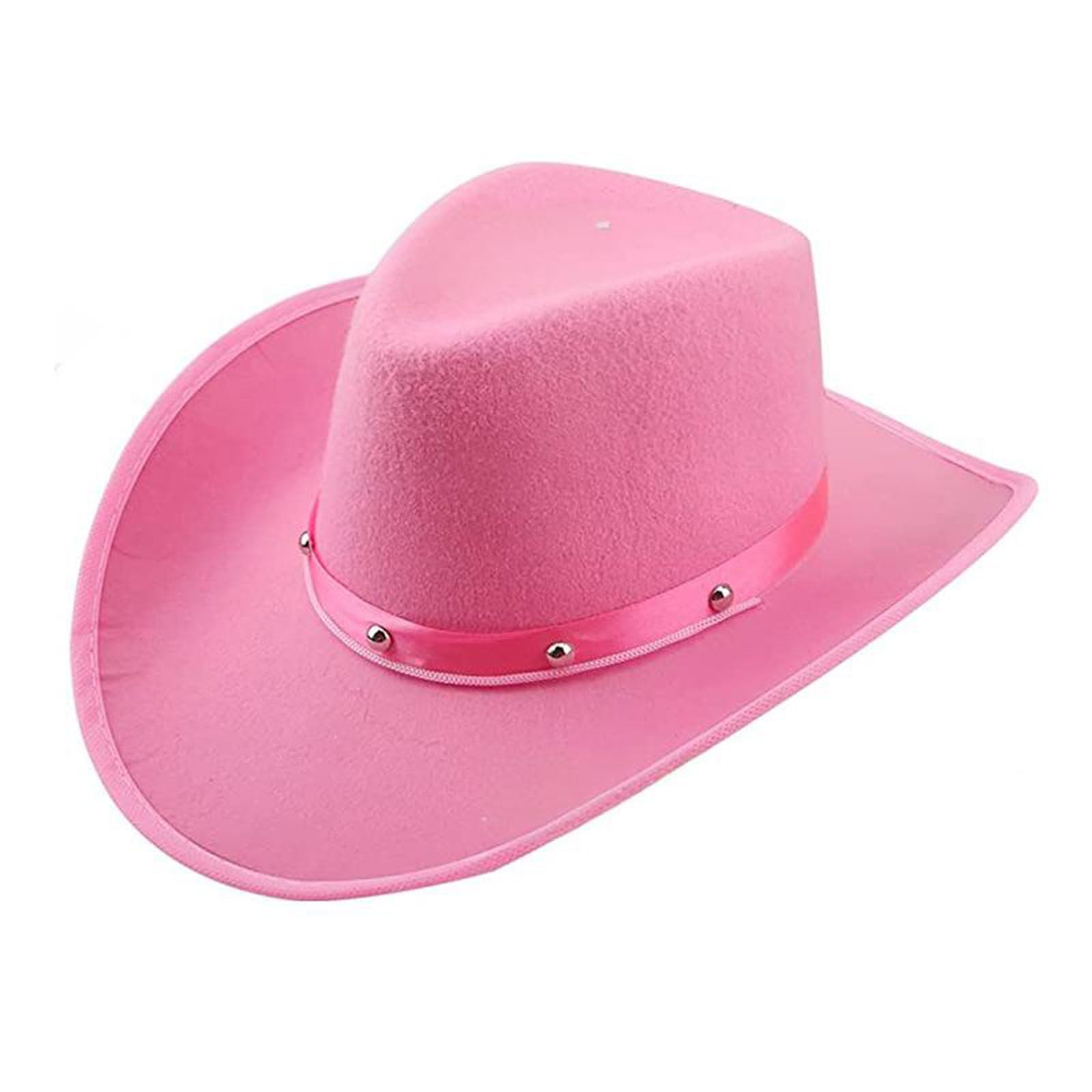 MICFENY Stylish Cowgirl Party Hat Decorative Studs Breathable Cloth Comfortable Fit Western Party Outdoor Festival Accessory