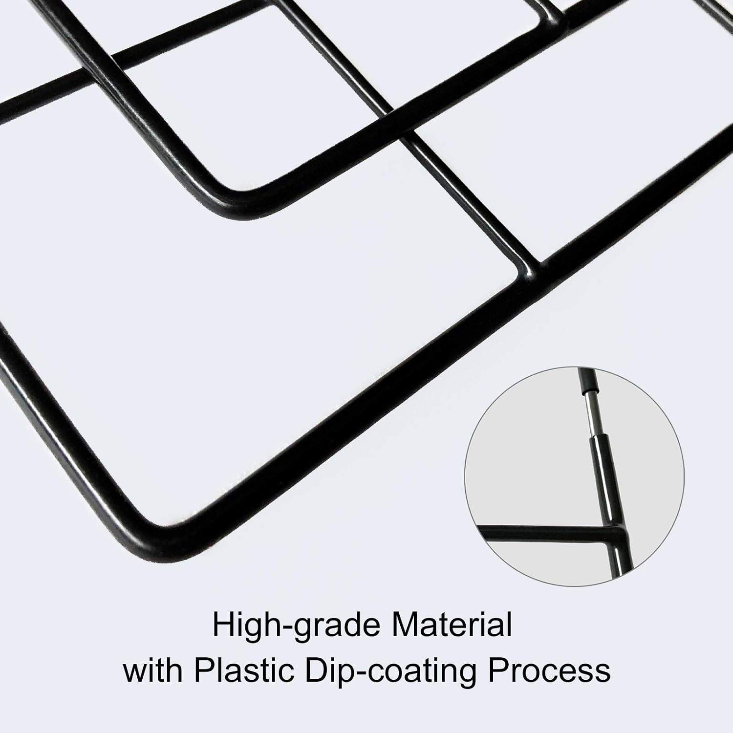 Wall Grid Photo Display Panel, Wall Hanging Metal Wire Pictures Cards and Memo Sheets Holder, Multifunction Mesh Board for Home and Office Decoration, Storage, File Organizer (Black, 17.7" x 37.4")