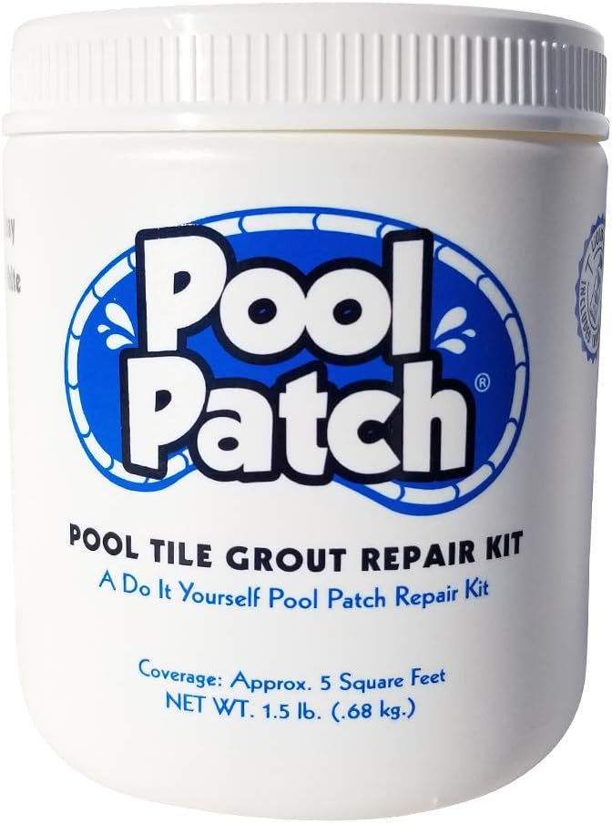 Pool Patch White Pool Tile Grout Repair Kit, 1.5-Pound, White