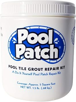 Pool Patch White Pool Tile Grout Repair Kit, 1.5-Pound, White