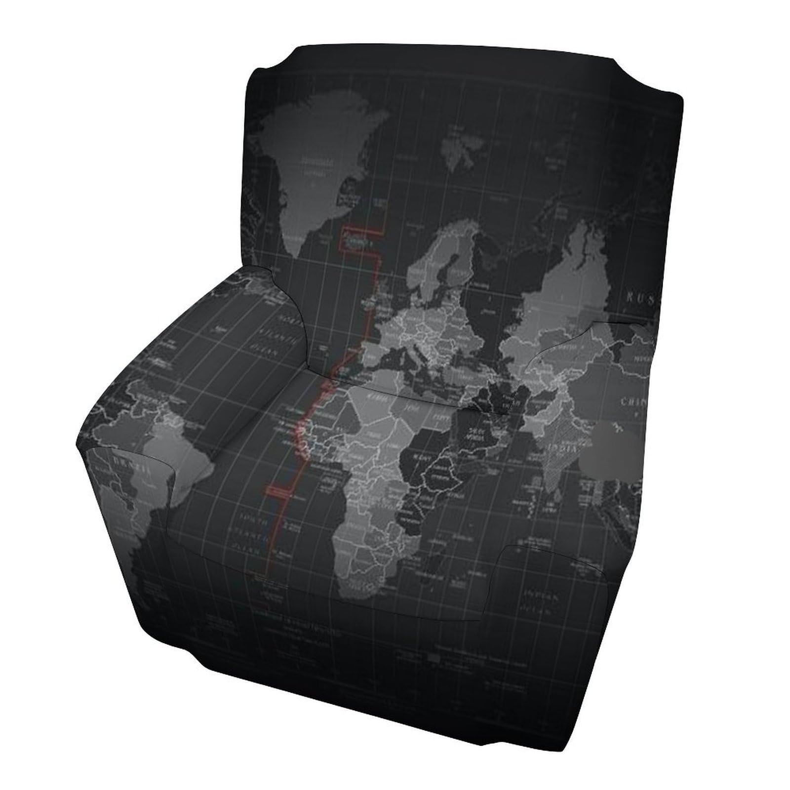 Housse de canapé inclinable imprimée carte du monde écologique
