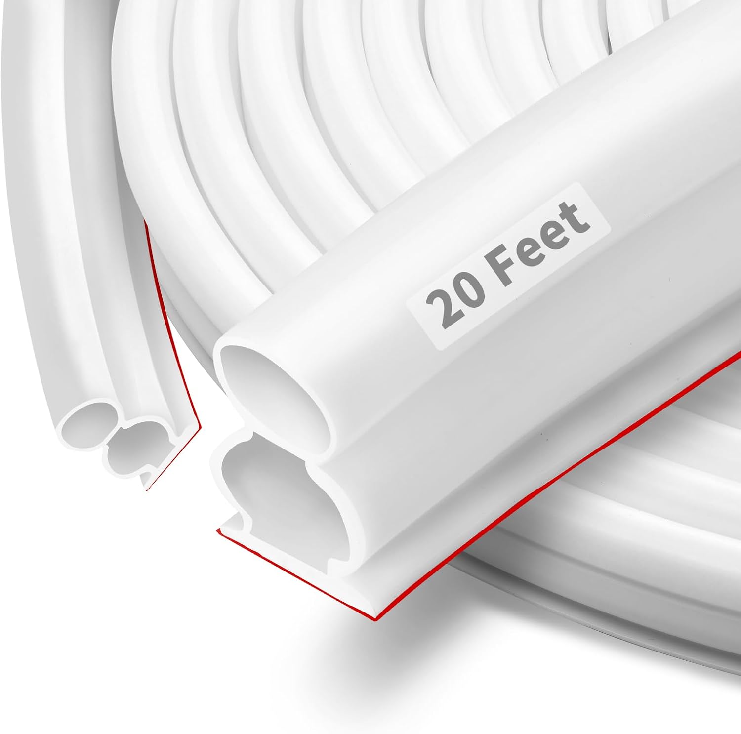 40 Feet Rubber Door Weather Stripping Door Seal Large Gap, Self-Adhesive Extra Thick D-Shape Door Seal Strip for Door Frame Door Insulation Strip, Easy Cut to Size(Black), ‎‎FKBGDB40FT