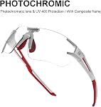 ROCKBROS Lunettes de soleil à vélo Lunettes de vélo photochromiques Lunettes de Vélo pour hommes Lunettes de sport pour femmes UV Protection