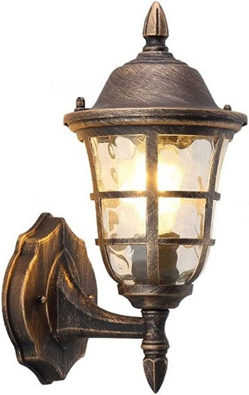 Applique murale extérieure lanterne bronze rétro rustique de 34 cm