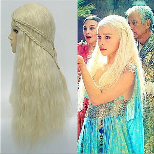 Eastmermaid Daenerys Targaryen Dragon Princess Light Gold Wig Game of Thrones Braids cosplay wigs Costume