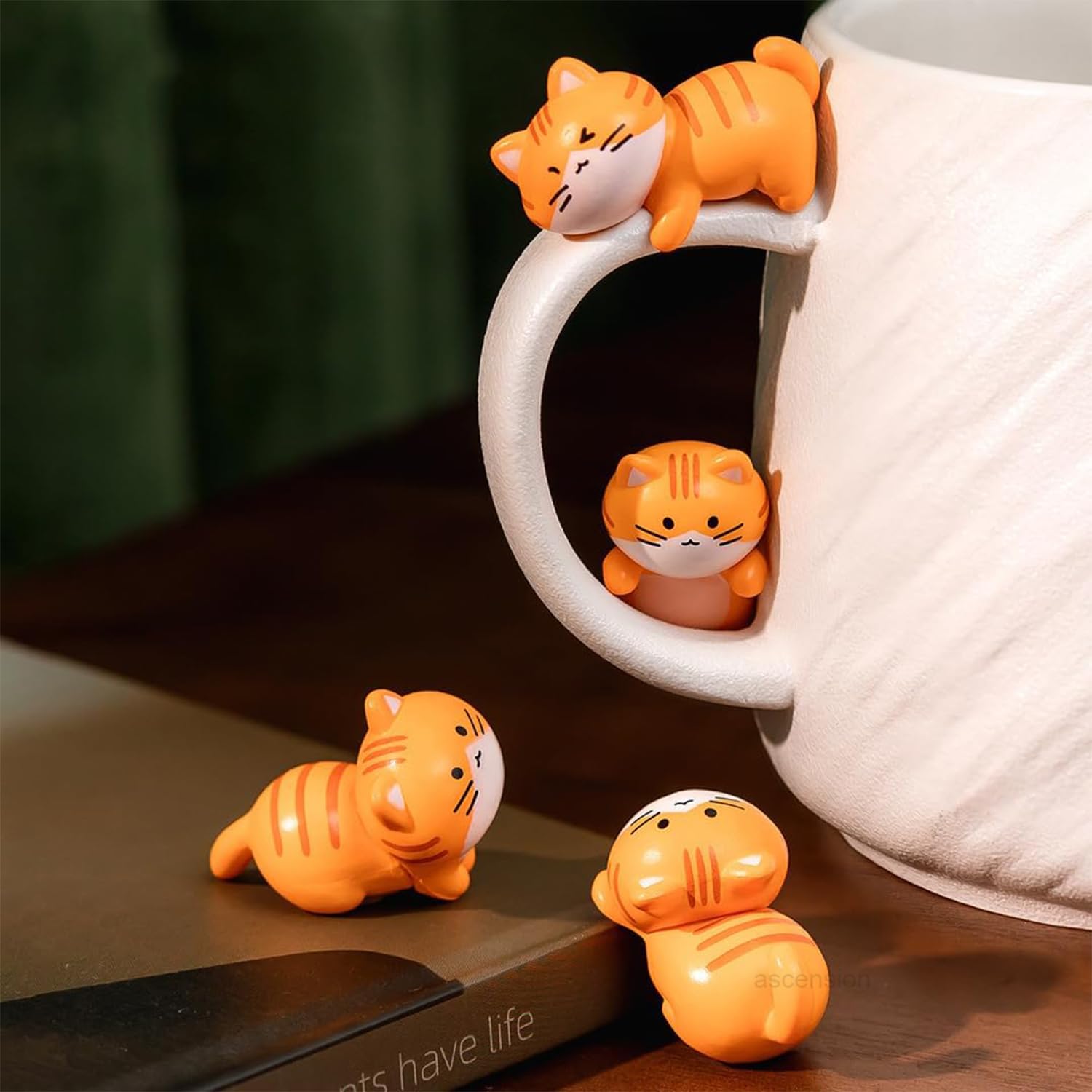 Ascension 6 Pcs Mini Cat Cute Car Accessories Funny Rear View Mirror & Dashboard Decorations Lovely Animal Miniature Figurines Creative Cute Kitten DIY Home Dollhouse Bonsai Garden Decoration - Image 6 thumbnail