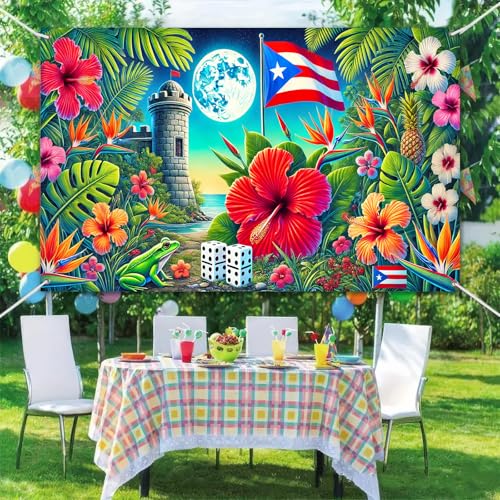 Banner Puerto Rico 71 x 43 pulgadas fondo tropical miniatura 6