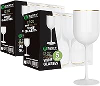 Vista 37 de PARTY BARGAINS Copas de vino de plástico desechables de 12 onzas, resistentes a las roturas, sin BPA, para bodas, eventos y entretenimiento al aire