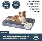 Medium Dog Bed, Orthopedic Dog Bed Support Egg Crate Foam Dog Bed for Medium Dogs up to 40lbs, Soft & Cozy Pet Bed Mat with Removable Washable Cover