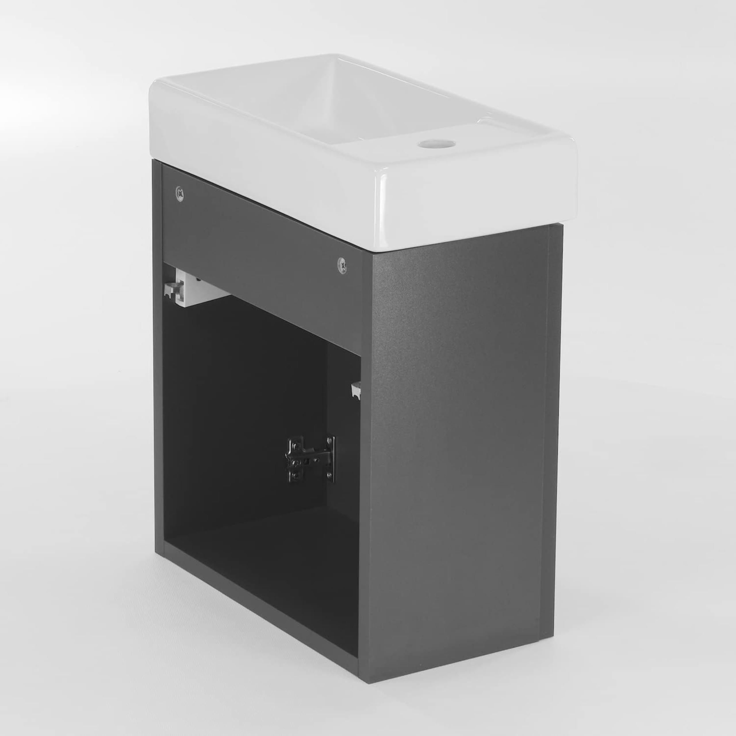 Waschbecken mit Unterschrank 41 x 50 x 21.5 cm (BxHxT) Majorka, Badezimmerschrank hängend, Waschtisch mit Unterschrank, Badezimmermöbel für Gäste WC, Waschbeckenunterschrank - Grau