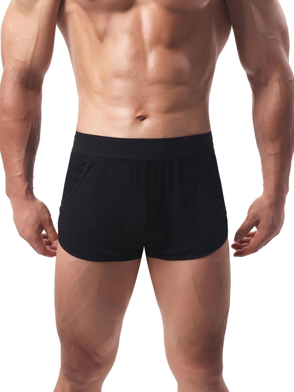 Summer Code Men's Boxers Shorts Breathable Ribbed Underwear Moisture-Wicking Comfortable Lounge Underpants
