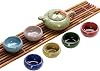 Colorful Ice Crack Glaze Porcelain Tea Set - Chinese Kung Fu Tea Service Utensil with Multi Color 6 Tea Cups1.7oz and Teapot6.8oz