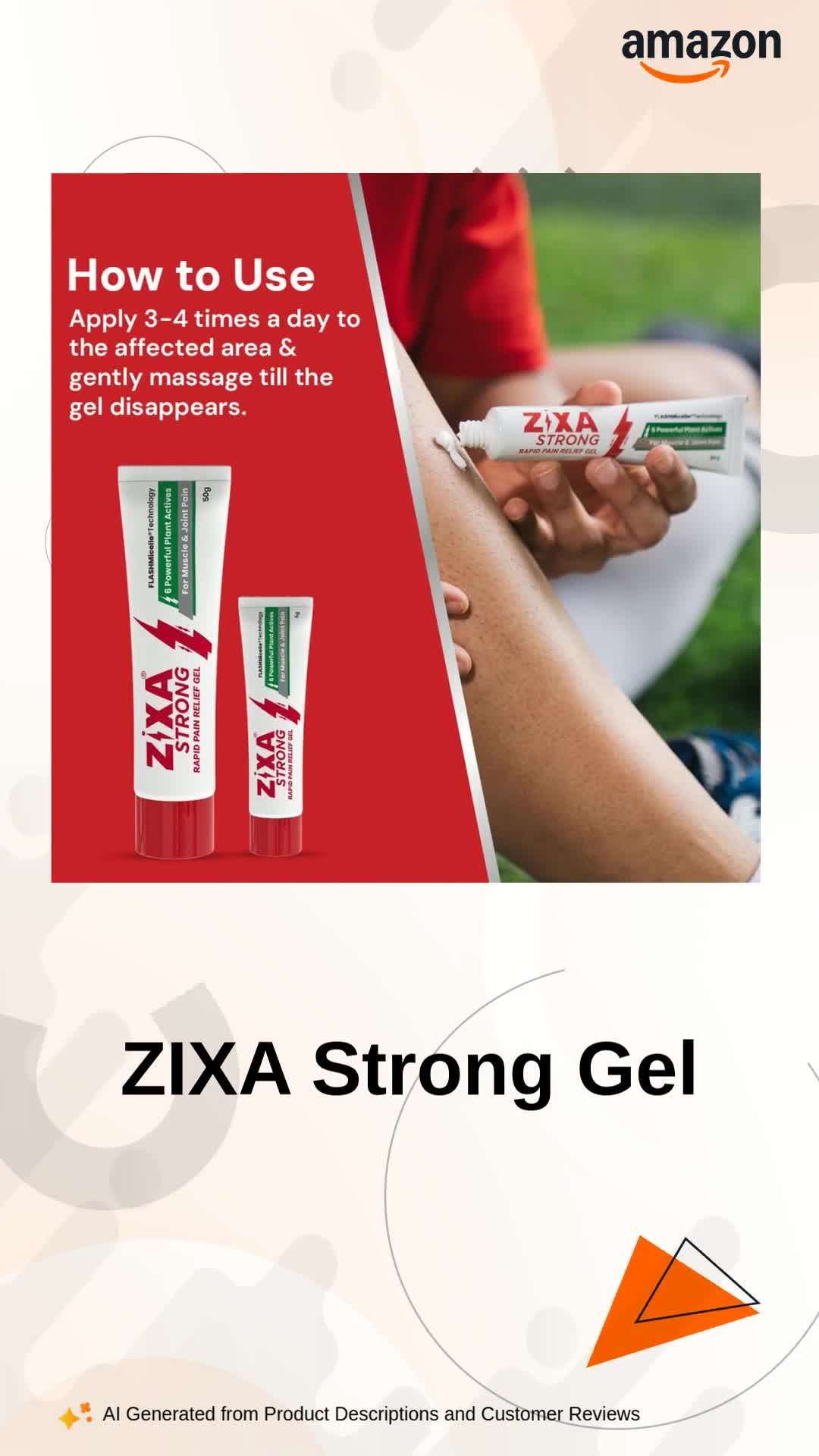 ZIXA Strong Gel Rapid Pain Relief Hot & Cold Therapy