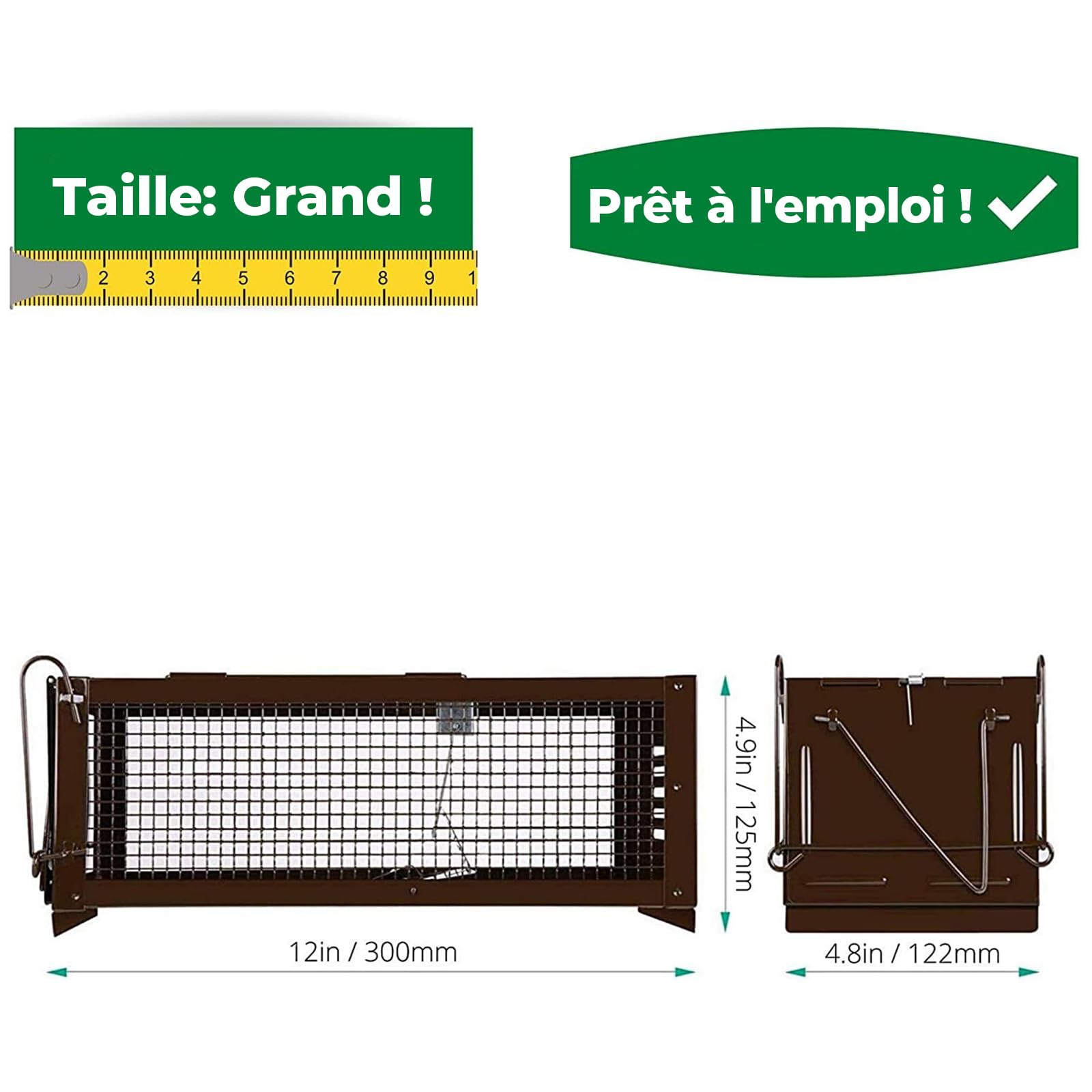 Ratzfatz Piège à Rats Multi-Catch Cage XXL, Sensibilité Ajustable, No Kill, Réutilisable, pour Usage Intérieure/Extérieure, pour Attraper Les Souris Les Rats et Autres Rongeurs de Taille Similaire (1)