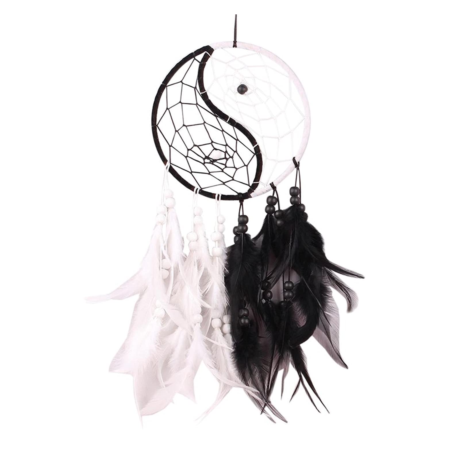 Atrapasueños de estilo indio negro con plumas como regalo original de hogar
