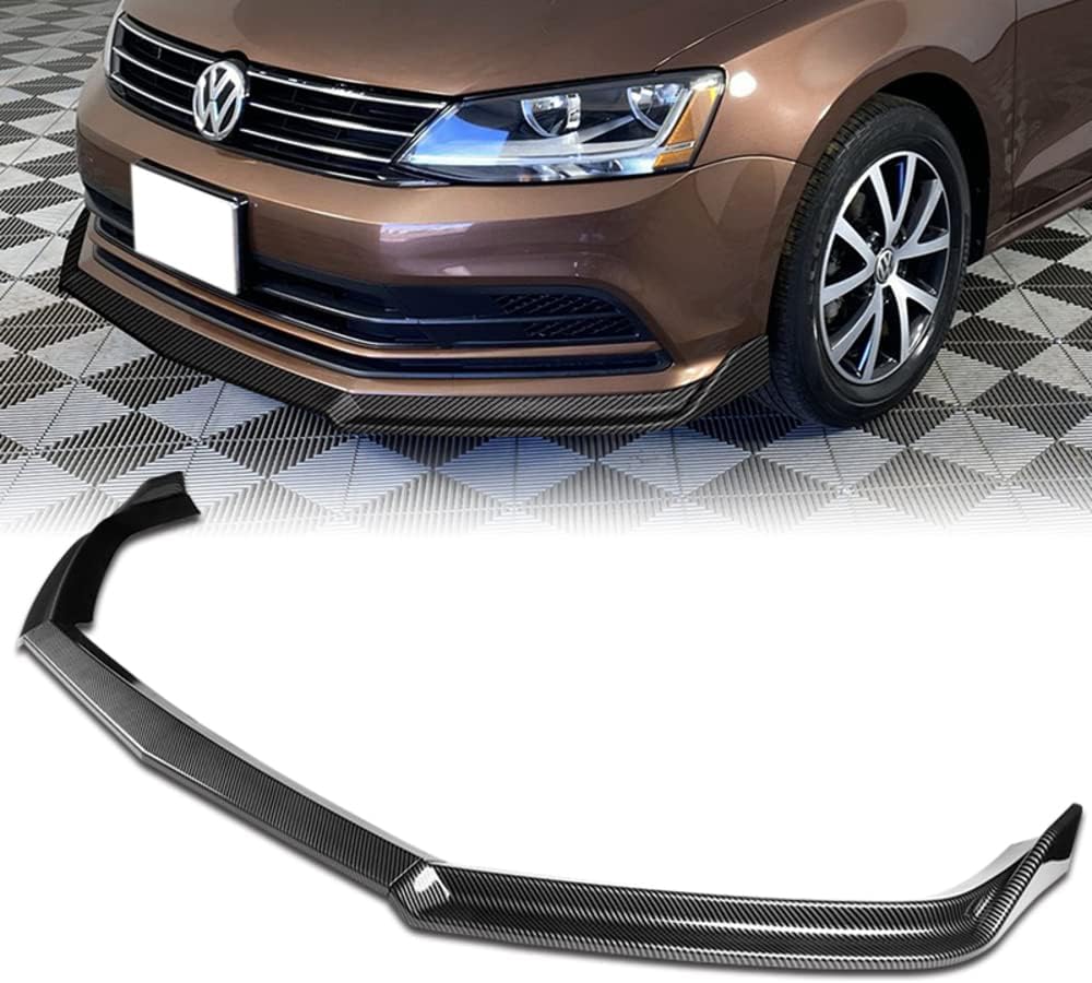 Q1-TECH, Front Bumper Lip fit for Compatible with 2015-2018 Volkswagen Jetta MK6.5, Front Bumper Lip Spoiler Air Chin Body Kit Splitter, ABS, 2016 2017 (Matt Black)