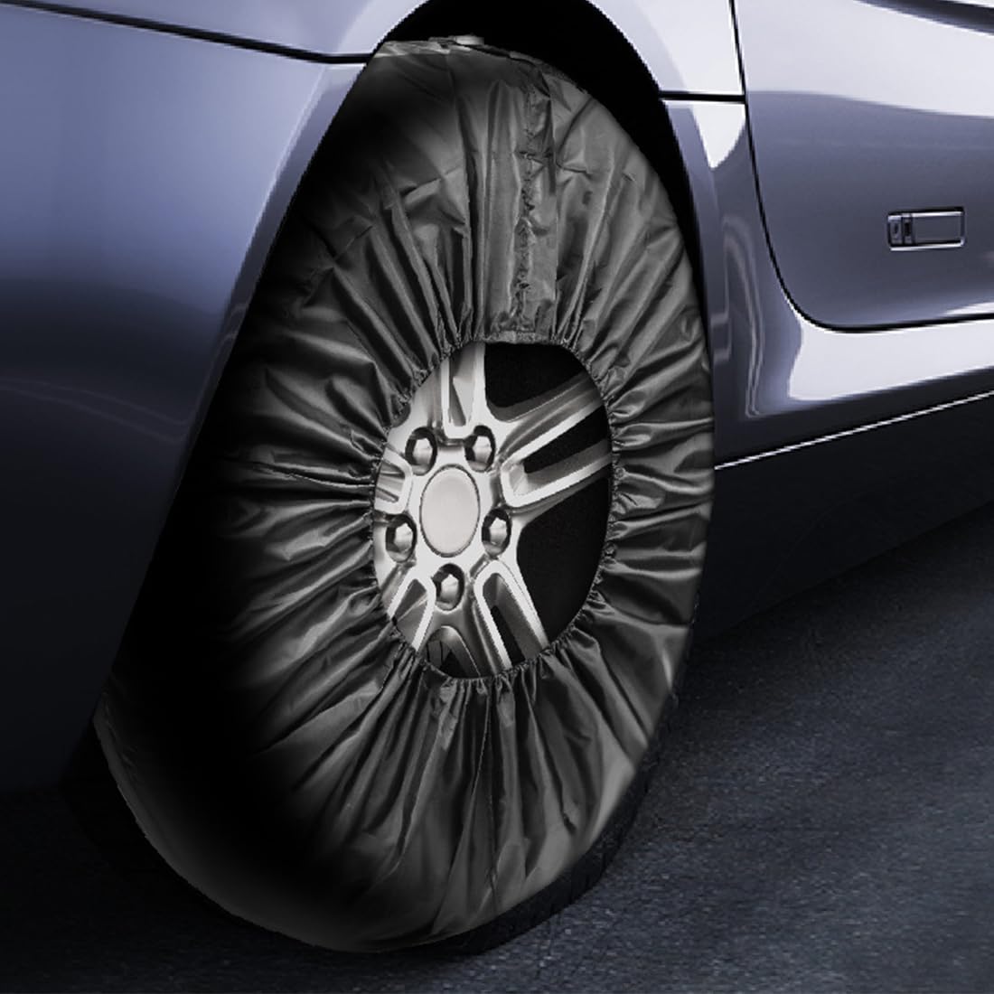 Copertura Per Ruota Di Scorta Auto - Borsa Impermeabile Per Pneumatici, Diametro 66 Cm, Con Ganci Adesivi - Foto 3