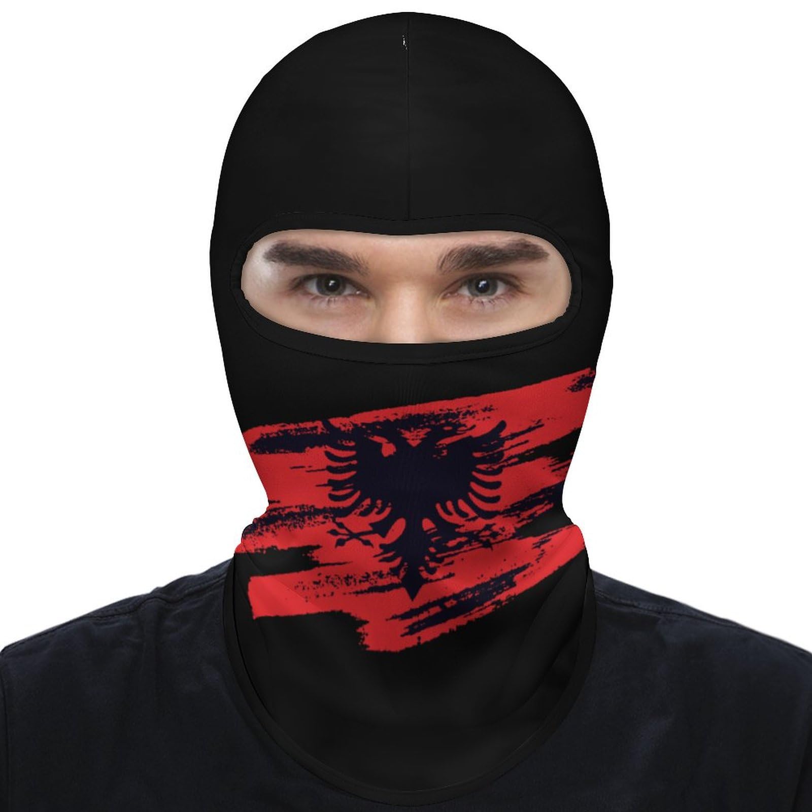 Albanian Flag Balaclava Face Mask Ski Full Face Mask Windproof Sun UV Protection Hood for Women Men, vfhjdfg4334