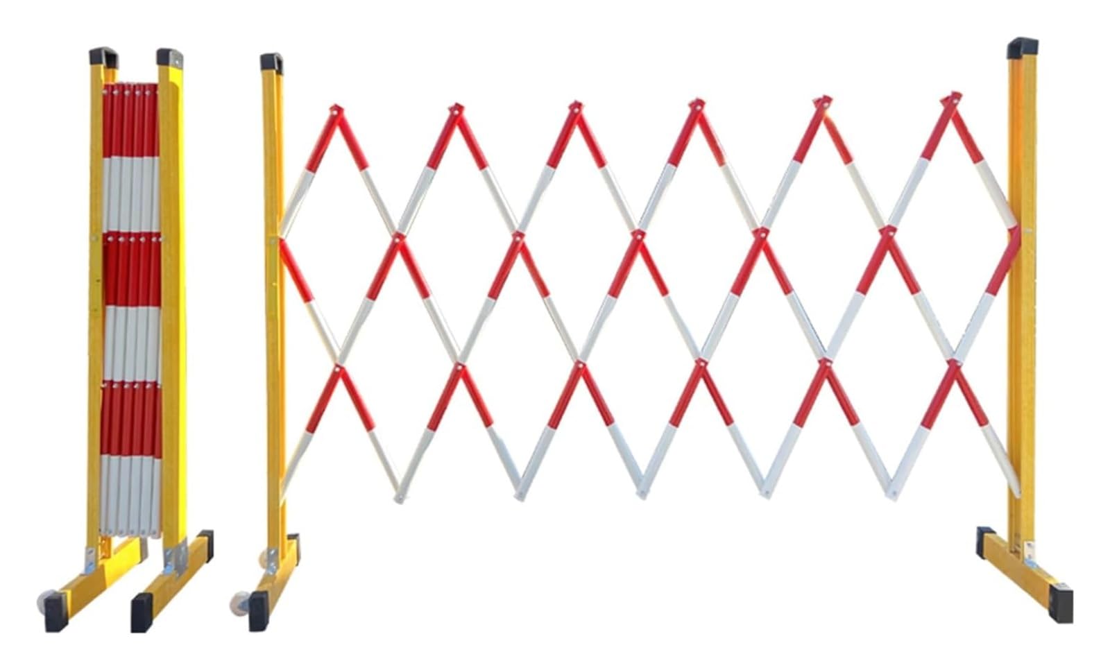 Tragbare einziehbare Barriere, faltbarer Menschenmengenkontrollzaun, Verkehrssicherheitszaun für den Bau, 119,4 x 149,9 cm, rot, ideal für Veranstaltungsmanagement und öffentliche Sicherheit