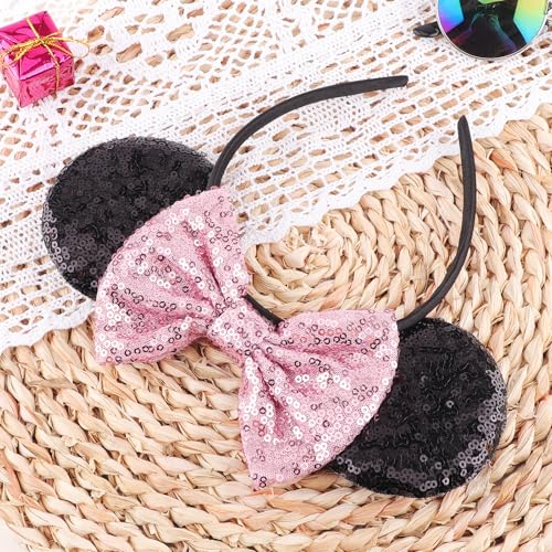 Image of DRESHOW Mouse Ears Bow Headbands Glitter Party Decoration Cosplay Costume for Women