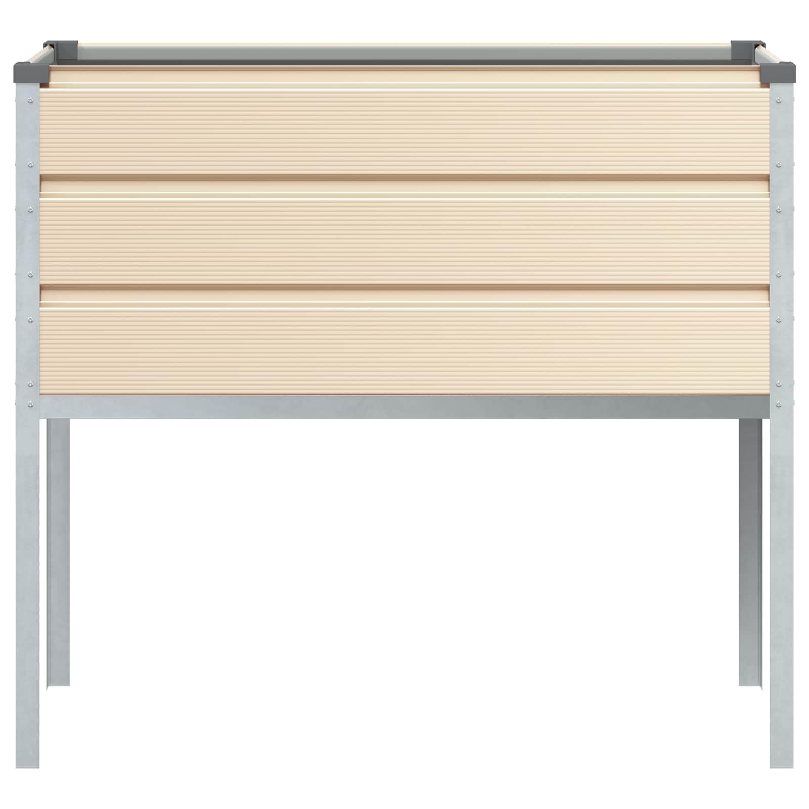 Hochbeet Elfenbein 100x45x90 cm Pflanzkübel verzinkter Stahl | Modernes Hochbeet für Terrasse und Garten, erhöhtes Design für bequeme Pflanzenpflege im Außenbereich.