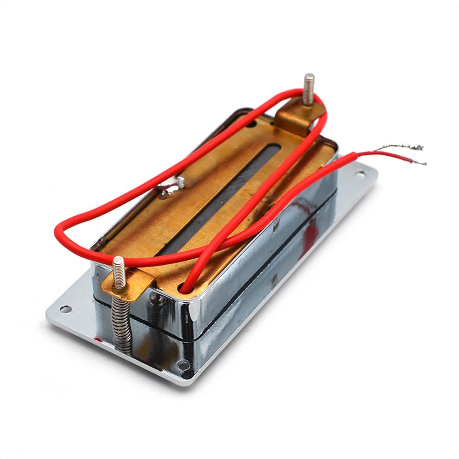 Humbuckers Mini Estilo Dos Líneas Selled Electric Guthor Bass Bass Pickup Neck/Bridge Pickup Chrome (Color : Neck)