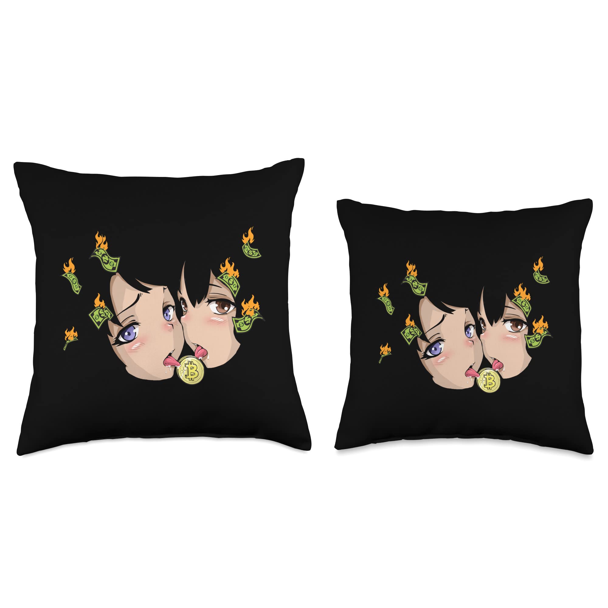 Amazon.com: Bitcoin Anime Hentai Girls Licking Bitcoin Crypto Throw Pillow  : Home & Kitchen